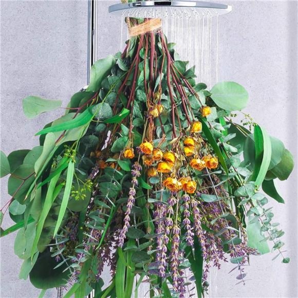 123 Pcs Mixed Real Dried Eucalyptus Stems - Lavender & Rose Flowers Bundles - Picture 1 of 6